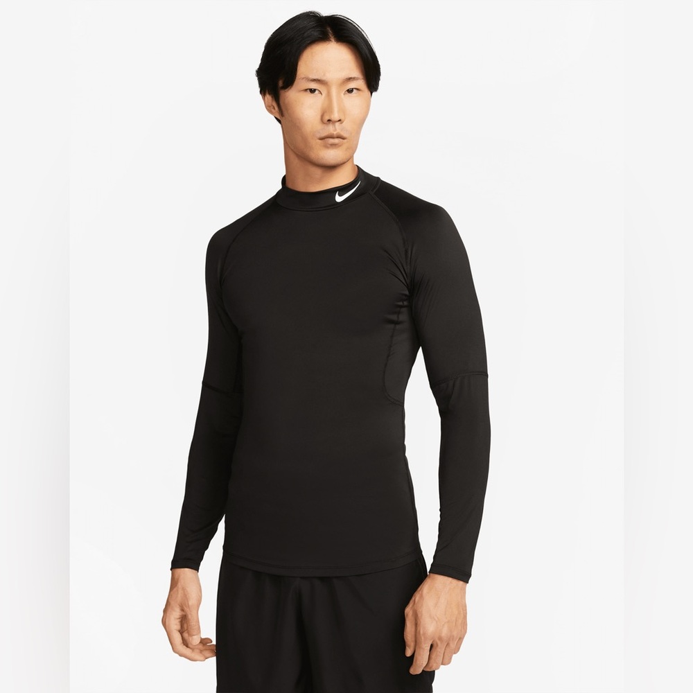 NWT Black Nike Pro Men's Mock-Neck Long Sleeve Training Top